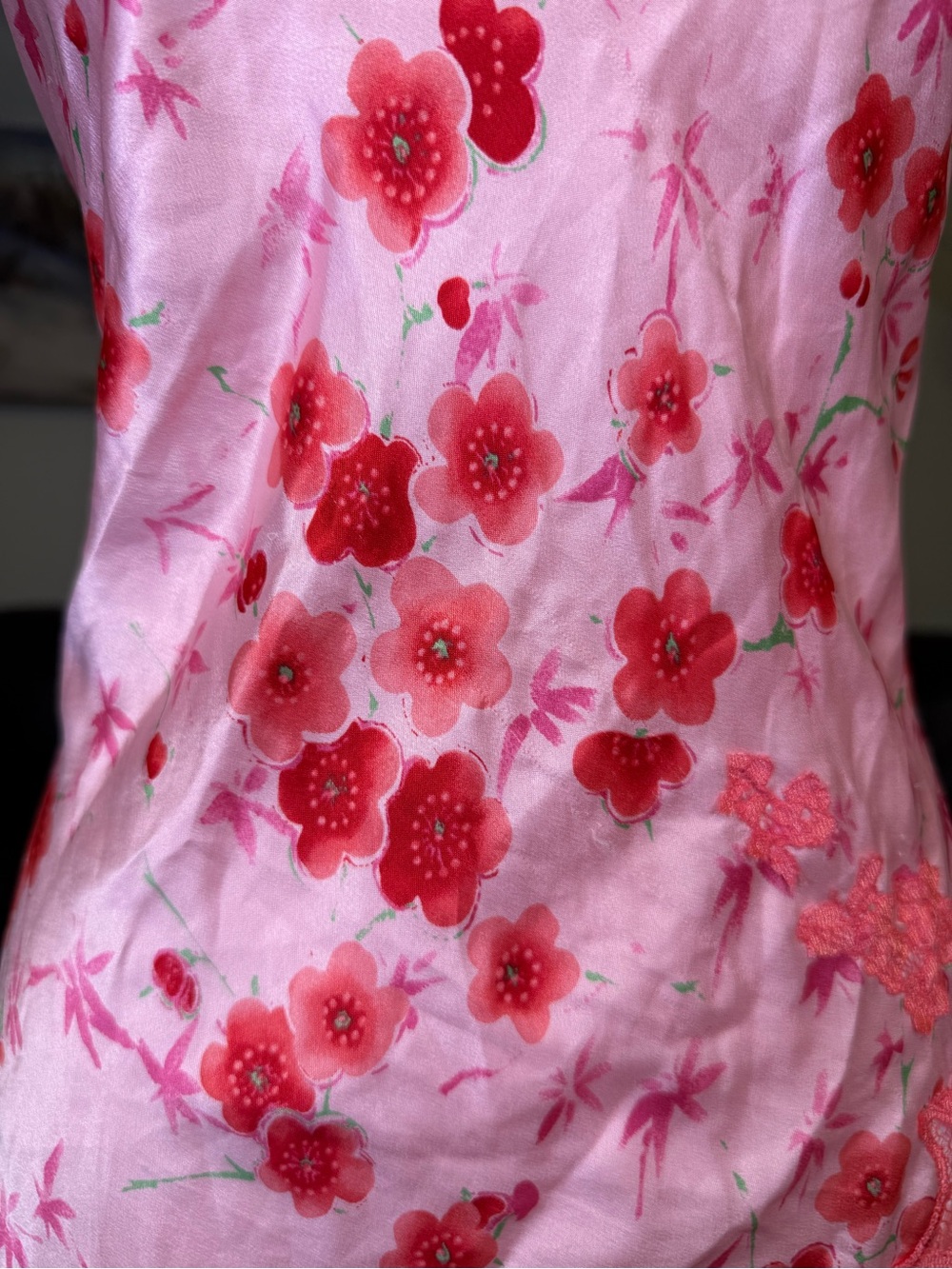 Victoria’s Secret EXTREMELY RARE Cherry Blossom Slip Dress Y2K Pink Lace Satin L - Picture 10 of 15